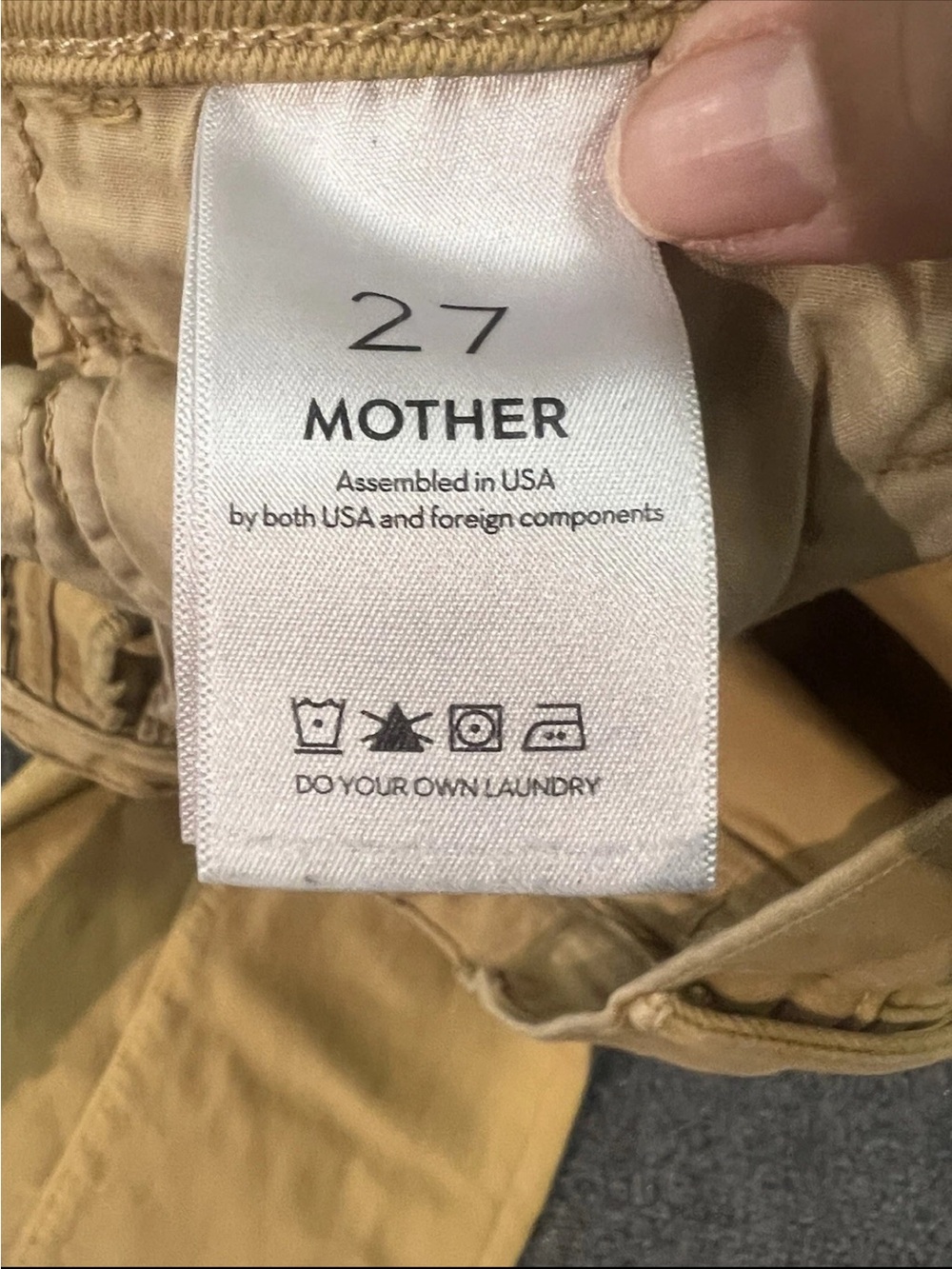 Mother high waisted Hustler ankle fray Beige 27 Modern California Retro Style - Picture 6 of 9
